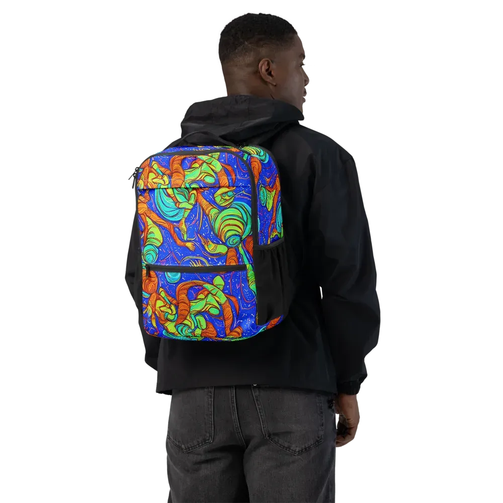 Kinetic Tropics on Utility Backpack — Back
