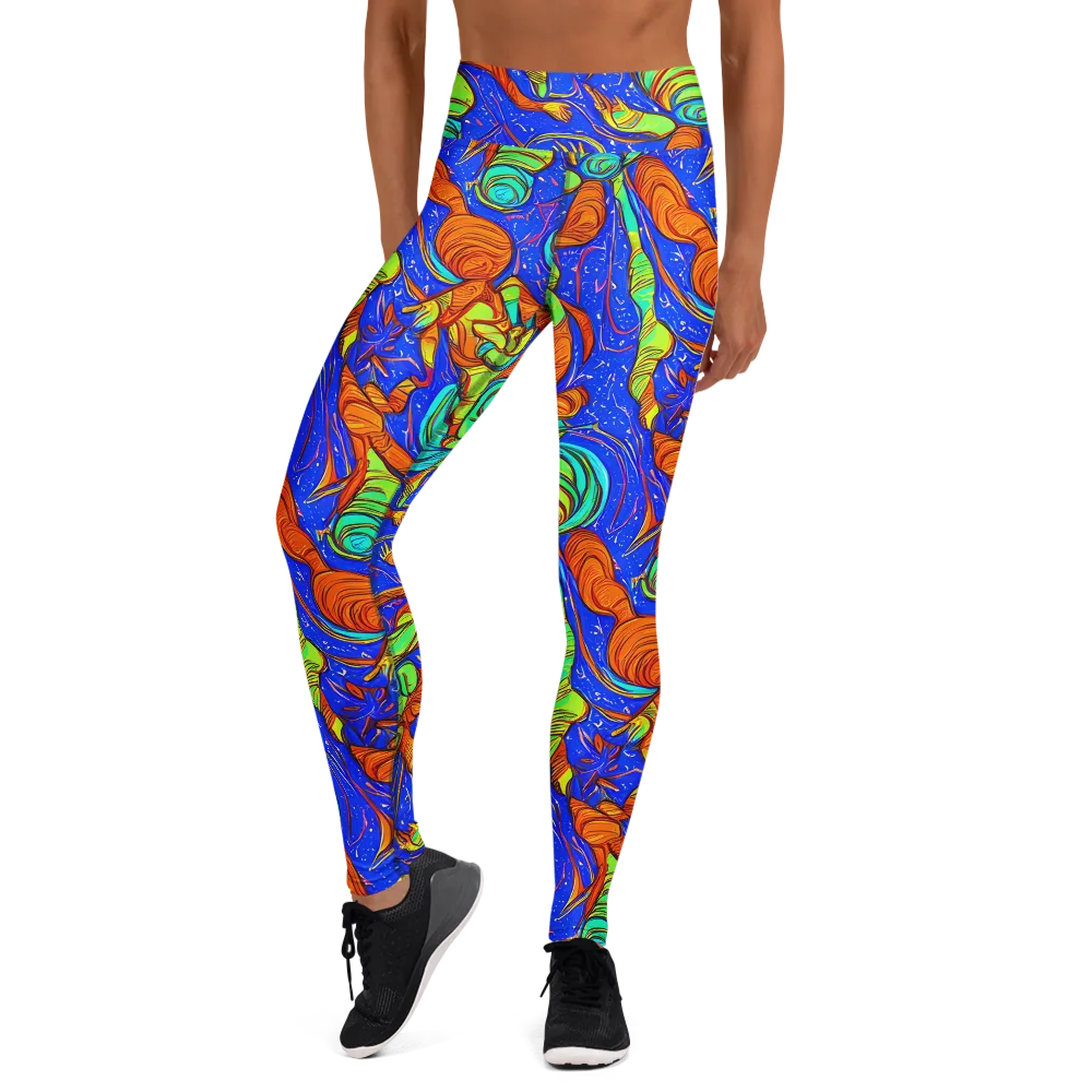Kinetic Tropics on Yoga Leggings — Front