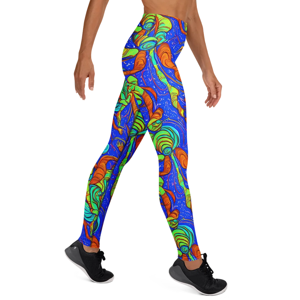 Kinetic Tropics on Yoga Leggings — Right