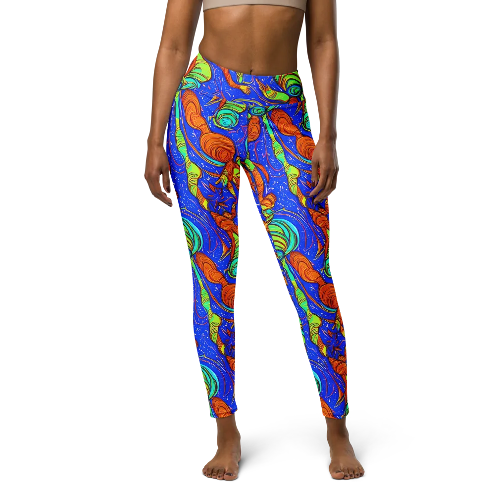 Kinetic Tropics on Yoga Leggings — Front