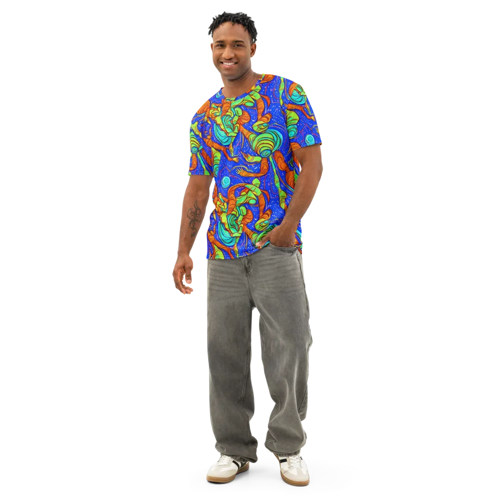 Kinetic Tropics on Men's Cotton Crew Neck T-Shirt — Front