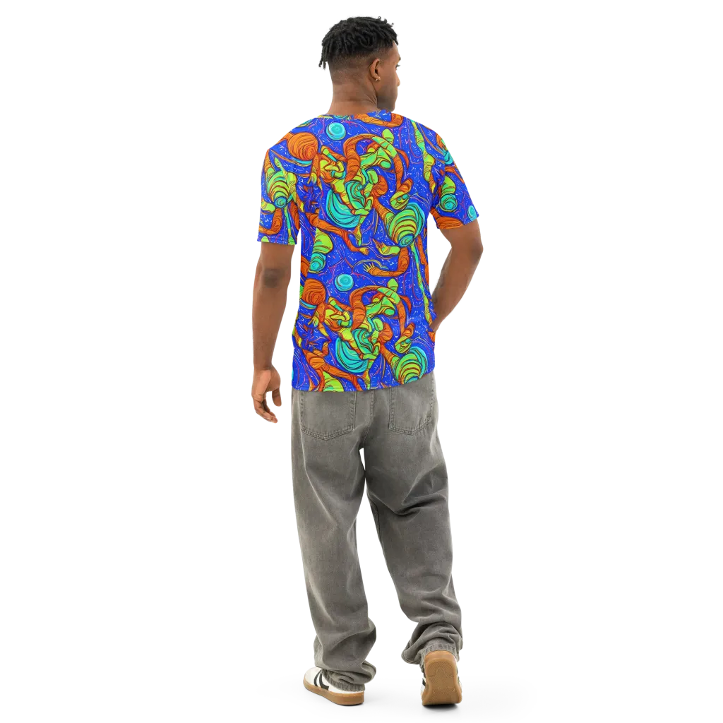 Kinetic Tropics on Men's Cotton Crew Neck T-Shirt — Back