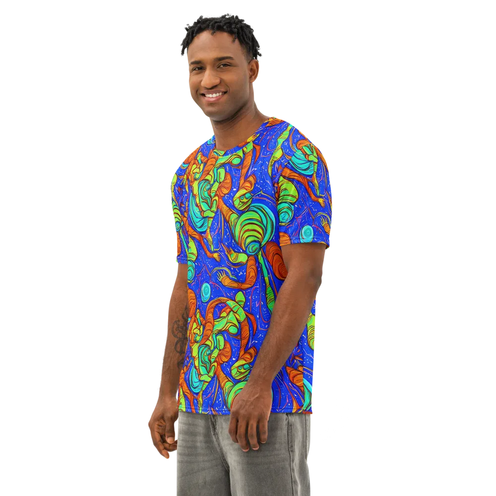 Kinetic Tropics on Men's Cotton Crew Neck T-Shirt — Left Front