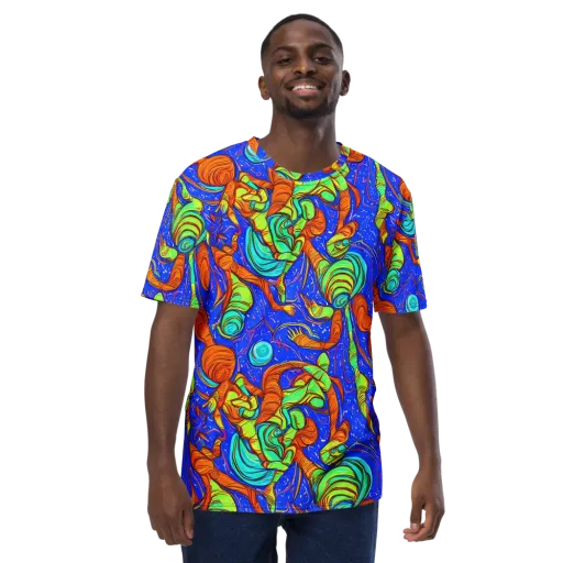 Kinetic Tropics on a Men's Crew Neck T-Shirt