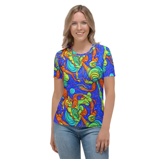 Kinetic Tropics on a Women's Crew Neck T-Shirt