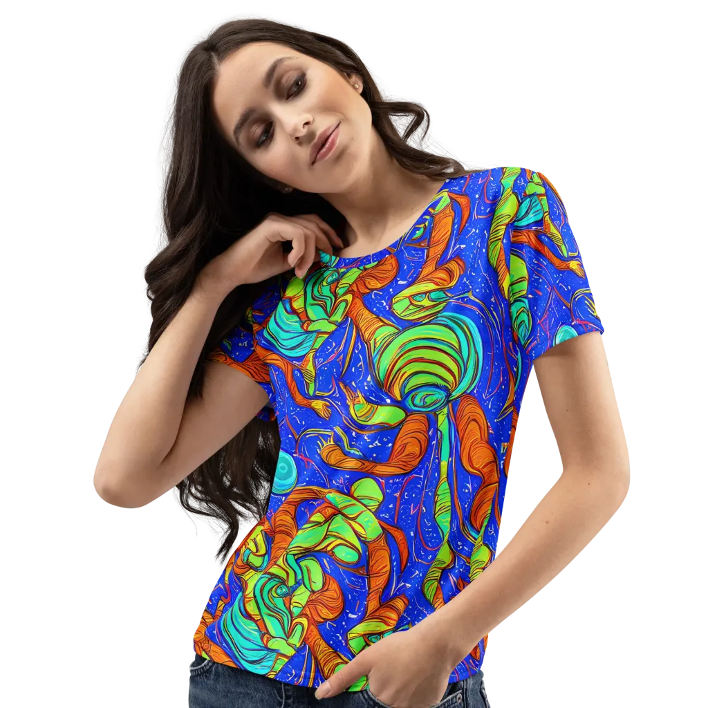 Kinetic Tropics on Women's Crew Neck T-Shirt — Left Front