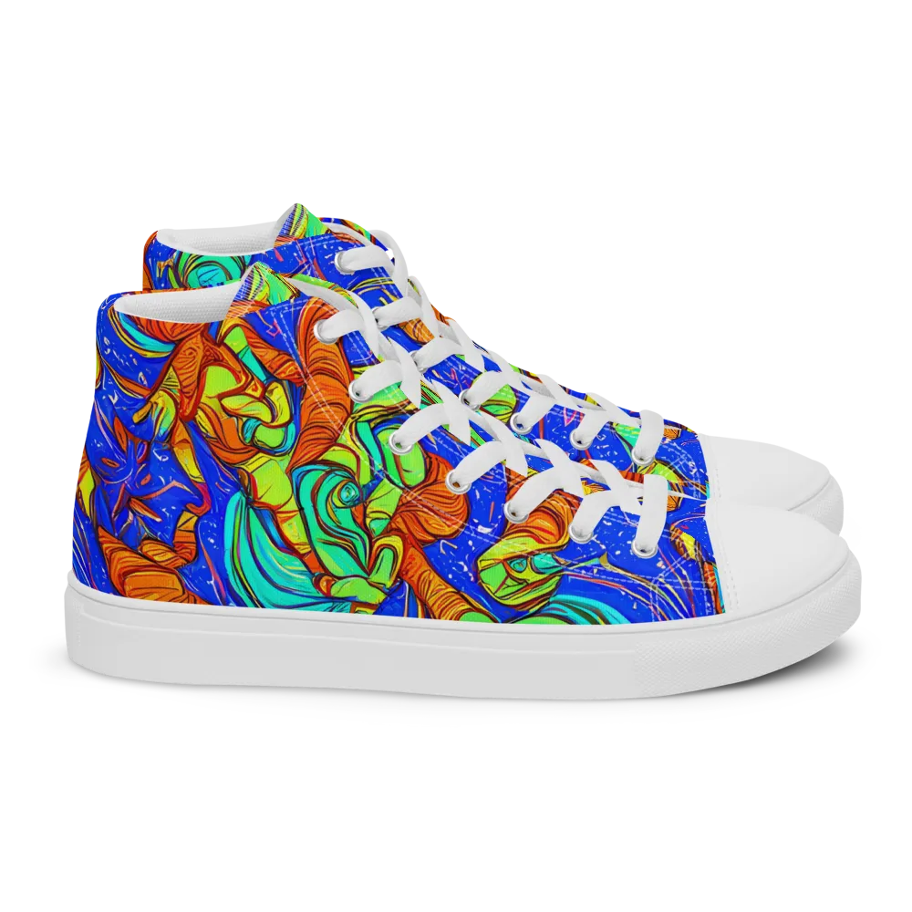 Kinetic Tropics on Women's High Top Canvas Shoes — Right