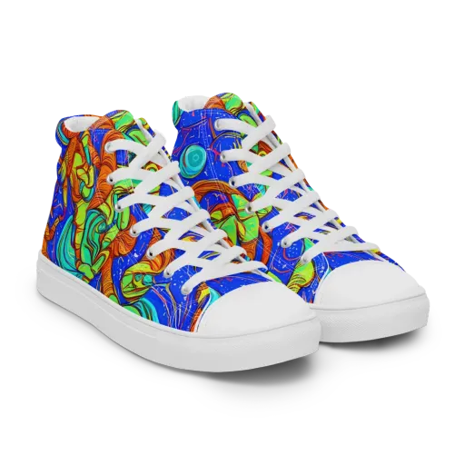 Kinetic Tropics on a Women's High Top Canvas Shoes