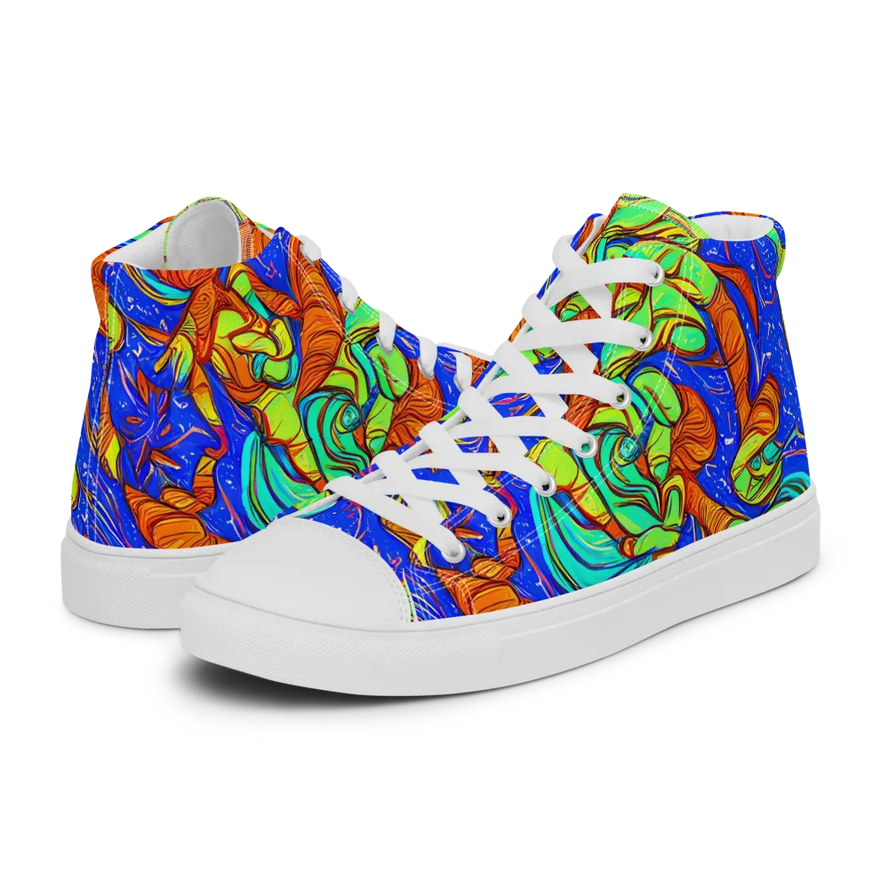 Kinetic Tropics on Women's High Top Canvas Shoes — Left