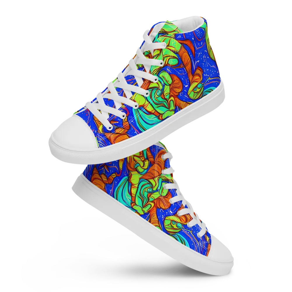 Kinetic Tropics on Women's High Top Canvas Shoes — Front