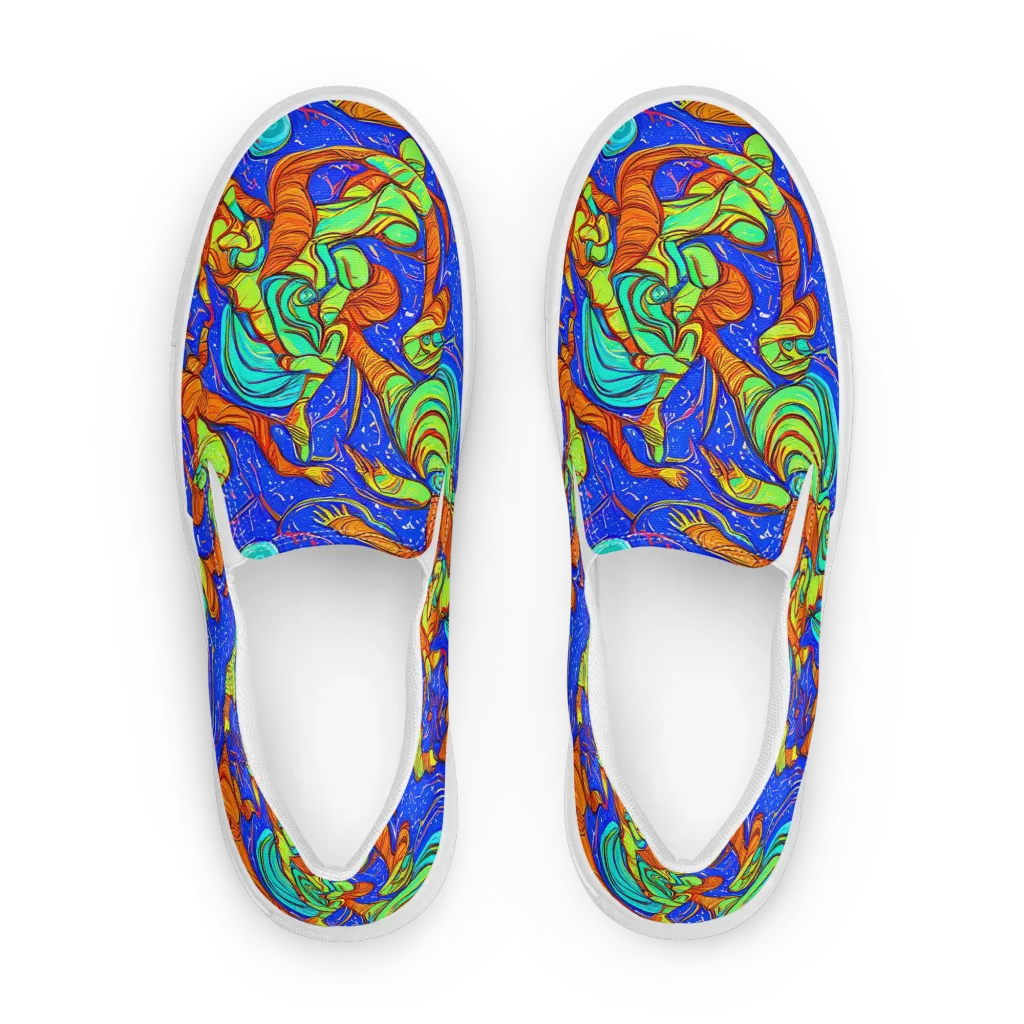 Kinetic Tropics on Men's Slip-On Canvas Shoes — Front