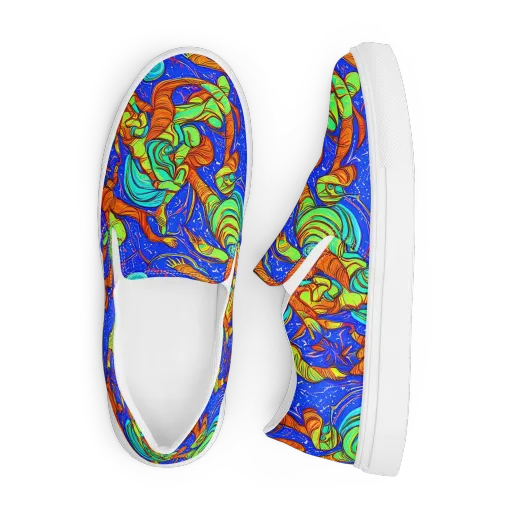Kinetic Tropics on a Men's Slip-On Canvas Shoes
