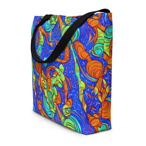 Kinetic Tropics on a Large Tote Bag W/ Pocket