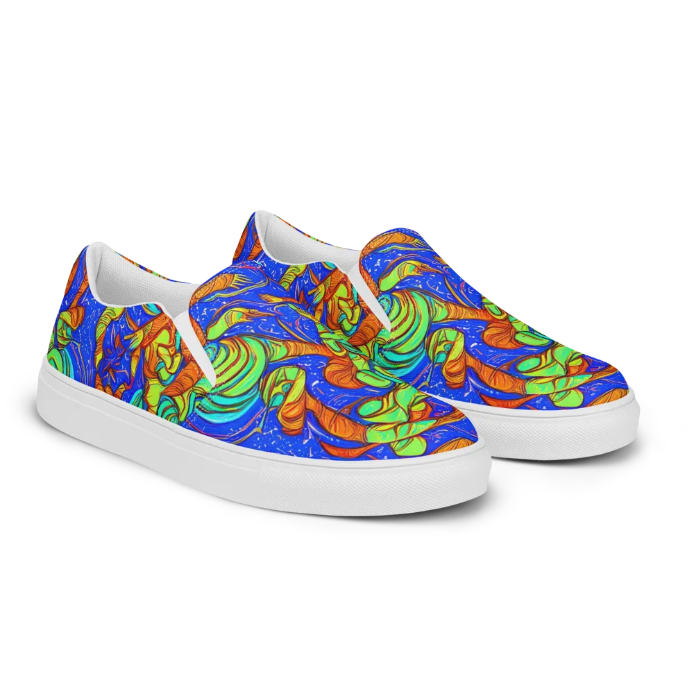 Kinetic Tropics on Women's Slip-On Canvas Shoes — Right Front