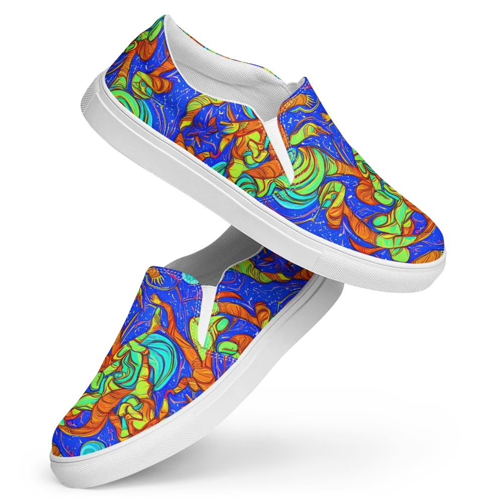 Kinetic Tropics on Women's Slip-On Canvas Shoes — Front