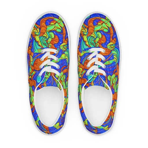 Kinetic Tropics on a Men's Lace-Up Canvas Shoes