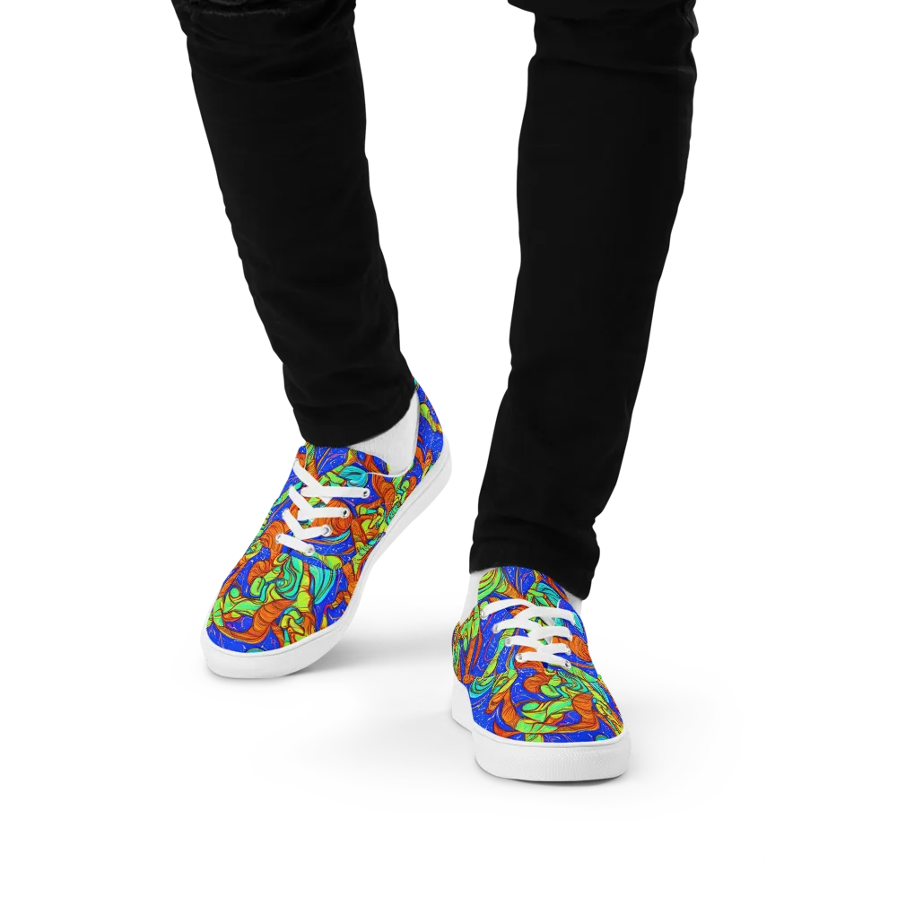 Kinetic Tropics on Men's Lace-Up Canvas Shoes — Front