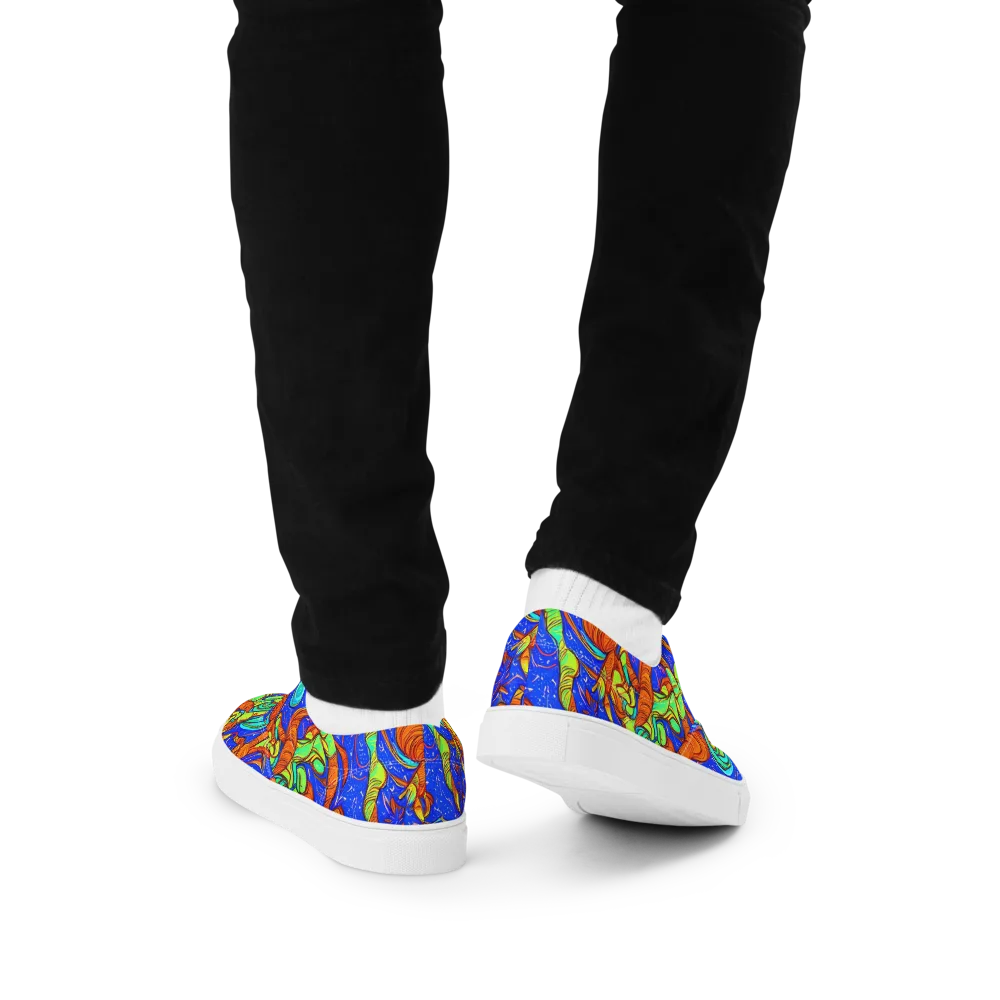 Kinetic Tropics on Men's Lace-Up Canvas Shoes — Back