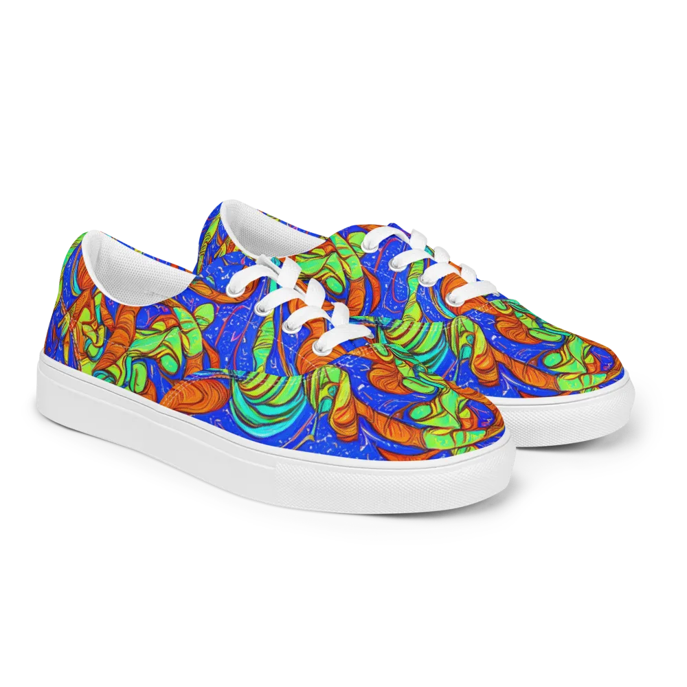 Kinetic Tropics on Men's Lace-Up Canvas Shoes — Right Front