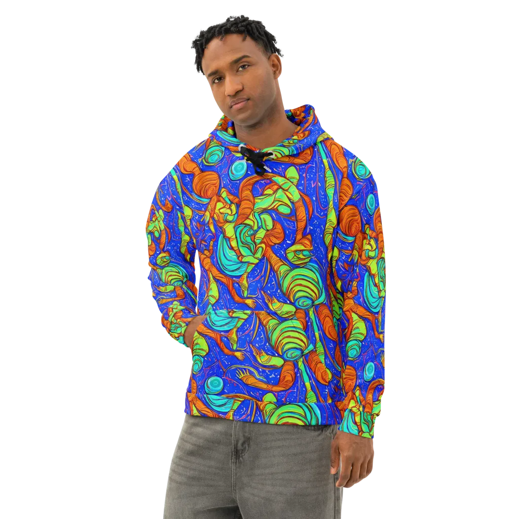 Kinetic Tropics on Cotton Hoodie — Left Front