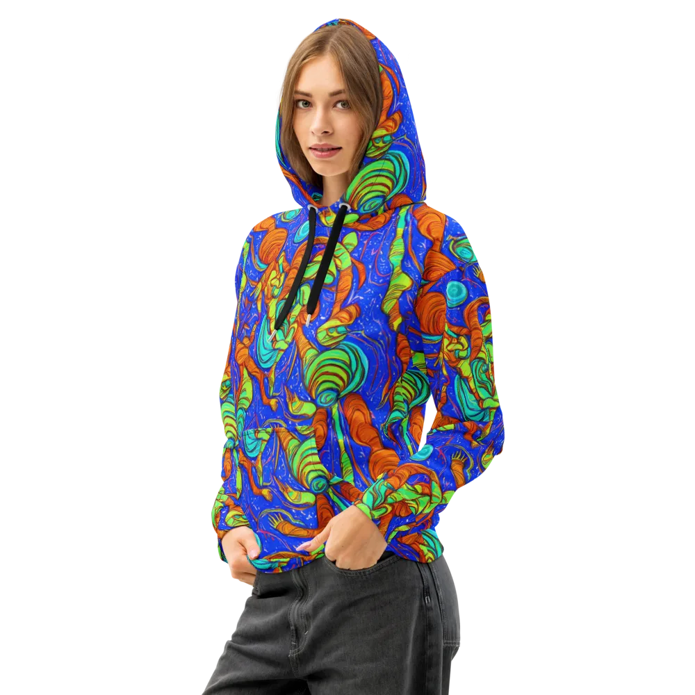 Kinetic Tropics on Cotton Hoodie — Left Front
