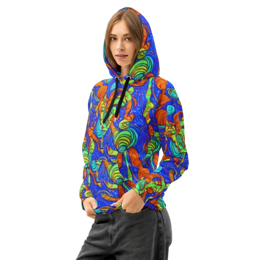 Kinetic Tropics on a Cotton Hoodie