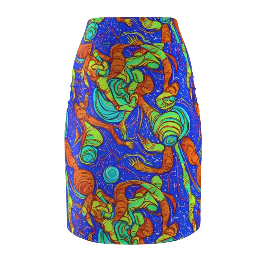 Kinetic Tropics on Pencil Skirt — Back