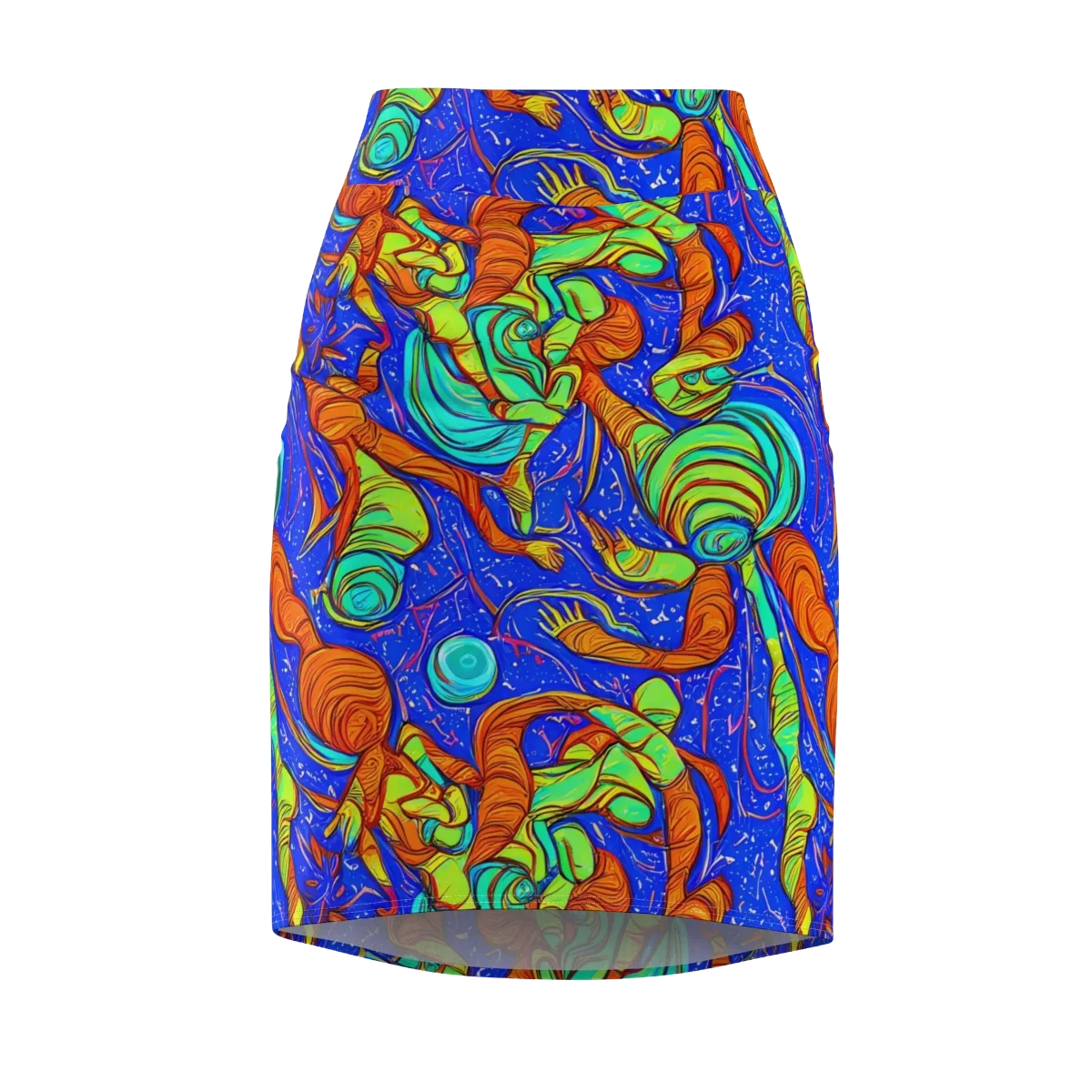 Kinetic Tropics on Pencil Skirt — Front