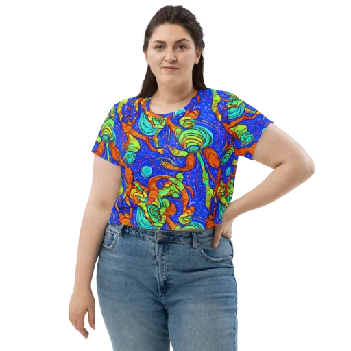 Kinetic Tropics on a Crop Tee