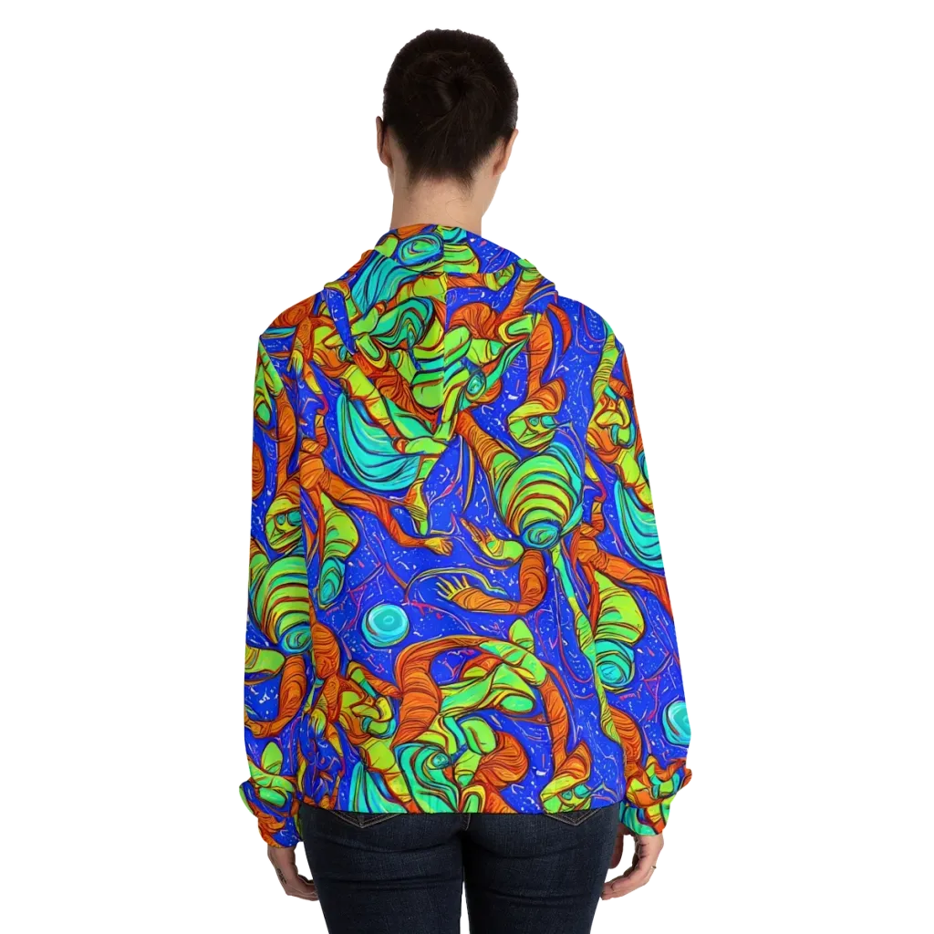 Kinetic Tropics on Women's Full-Zip Hoodie — Back On Person