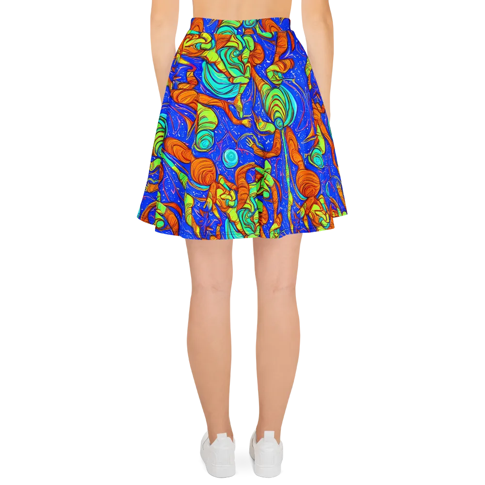 Kinetic Tropics on Skater Skirt — Back