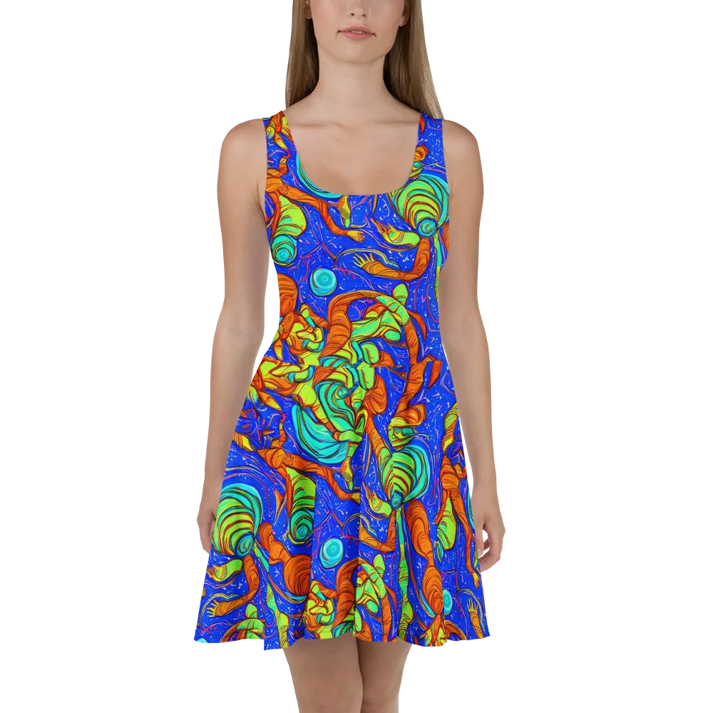 Kinetic Tropics on Skater Dress — Front
