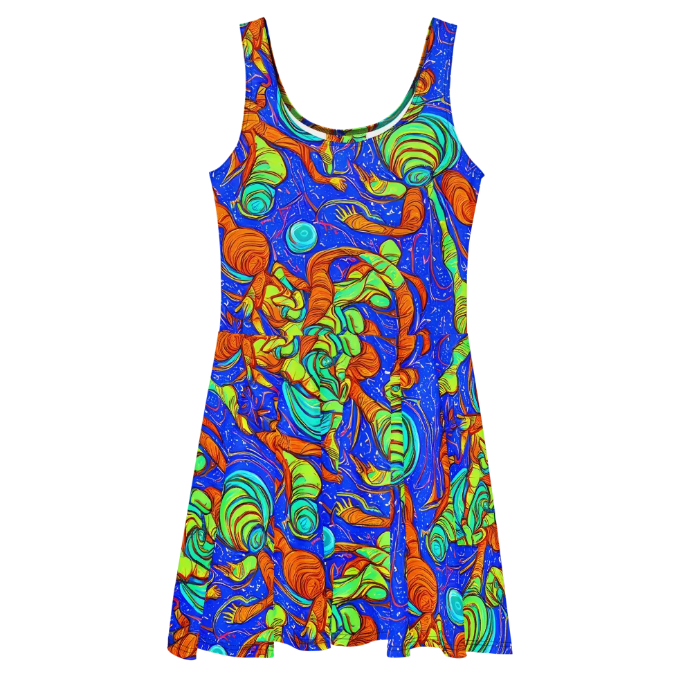 Kinetic Tropics on Skater Dress — Front