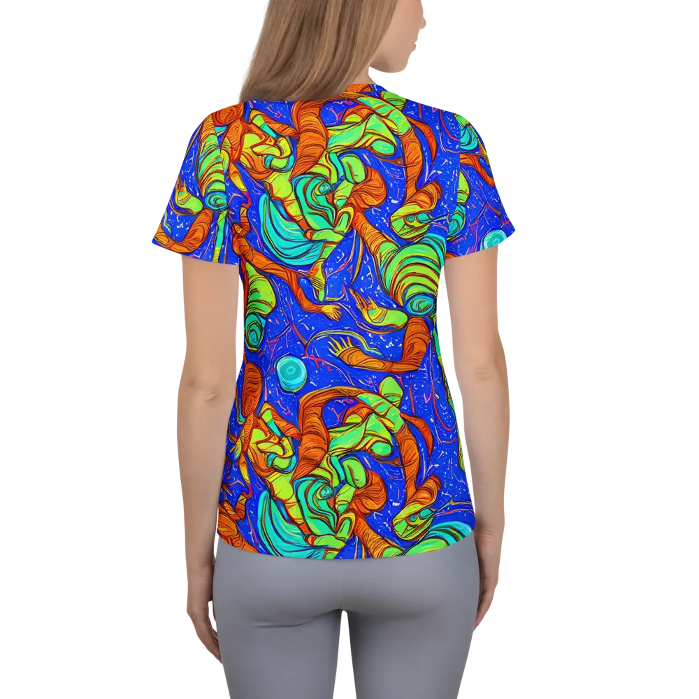 Kinetic Tropics on Women's Athletic T-Shirt — Back