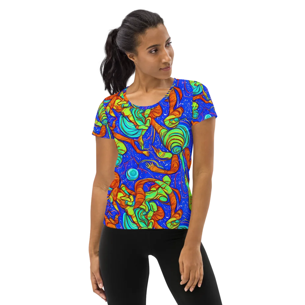 Kinetic Tropics on Women's Athletic T-Shirt — Front