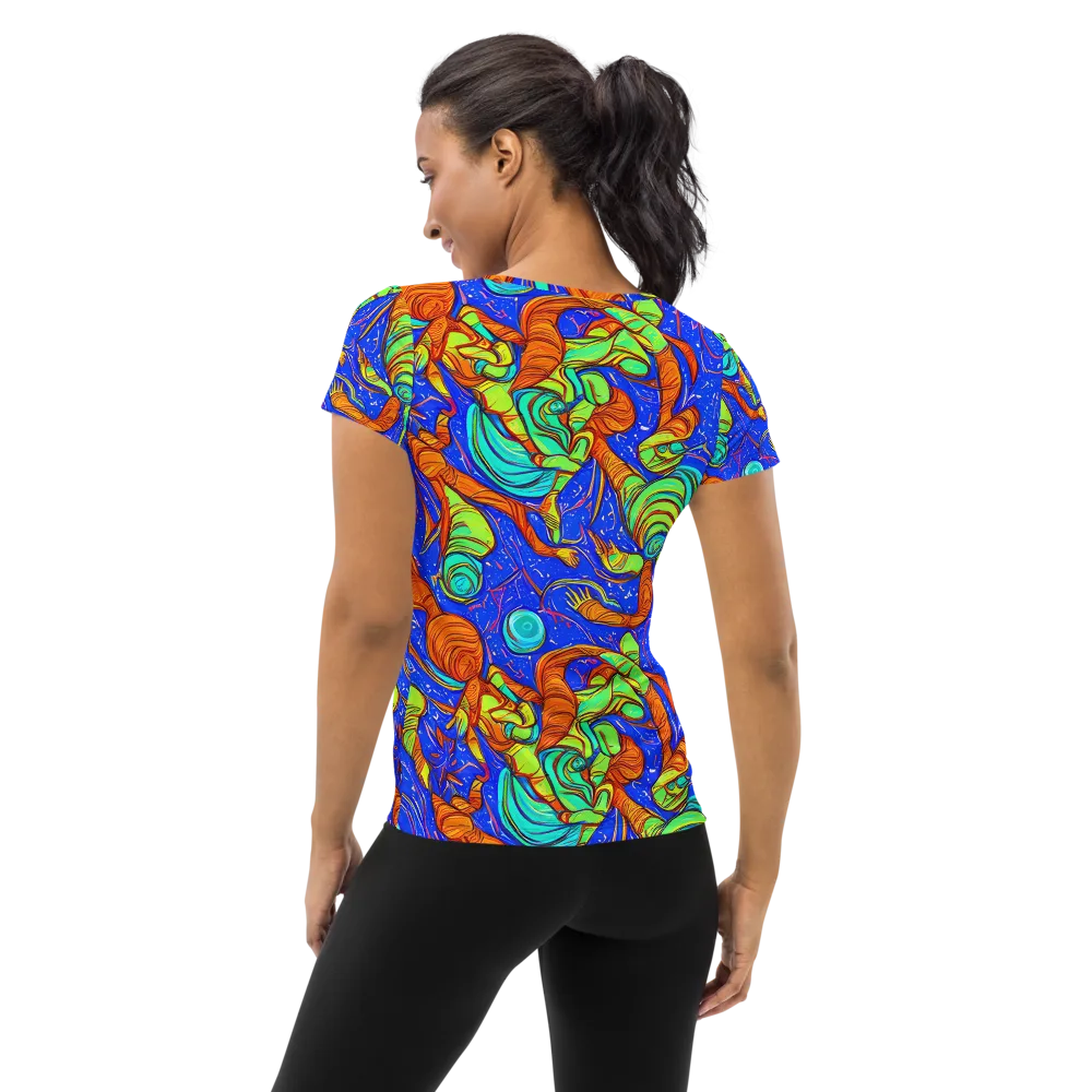 Kinetic Tropics on Women's Athletic T-Shirt — Back