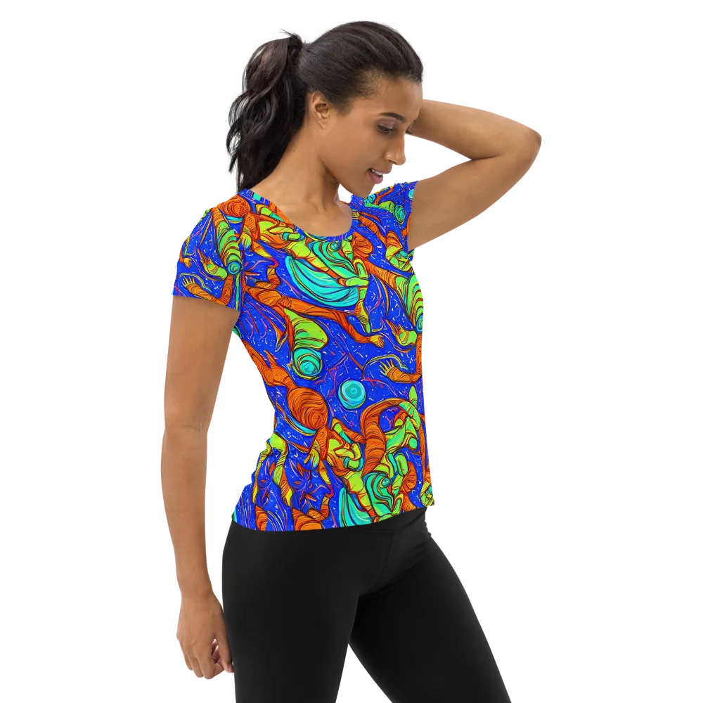 Kinetic Tropics on Women's Athletic T-Shirt — Right