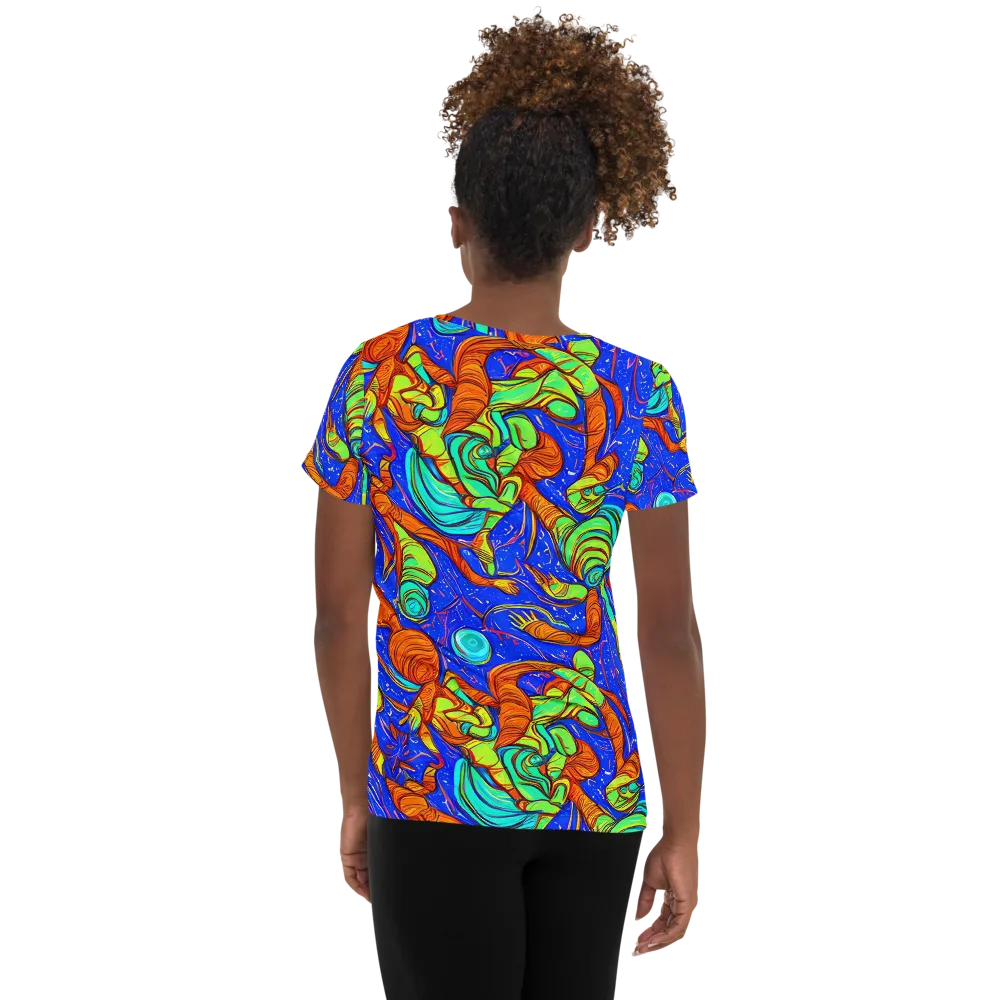 Kinetic Tropics on Women's Athletic T-Shirt — Back