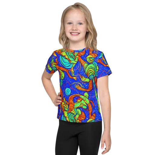 Kinetic Tropics on a Kids Crew Neck T-Shirt