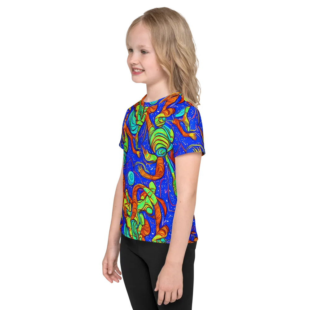 Kinetic Tropics on Kids Crew Neck T-Shirt — Left