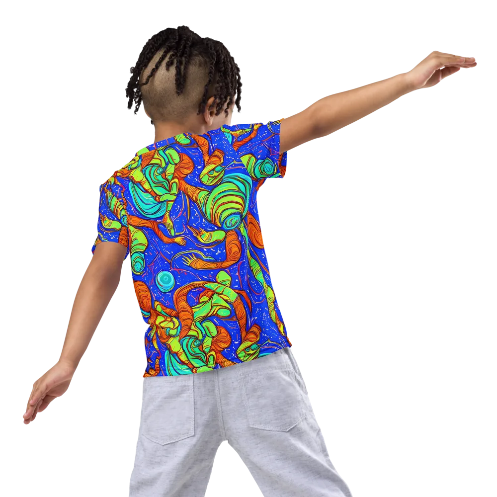 Kinetic Tropics on Kids Crew Neck T-Shirt — Back