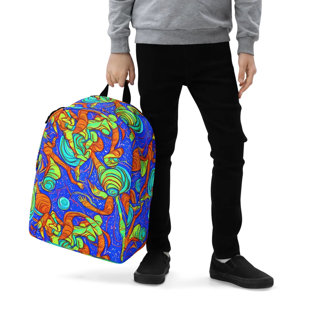 Kinetic Tropics on Minimalist Backpack — Zoomed-in