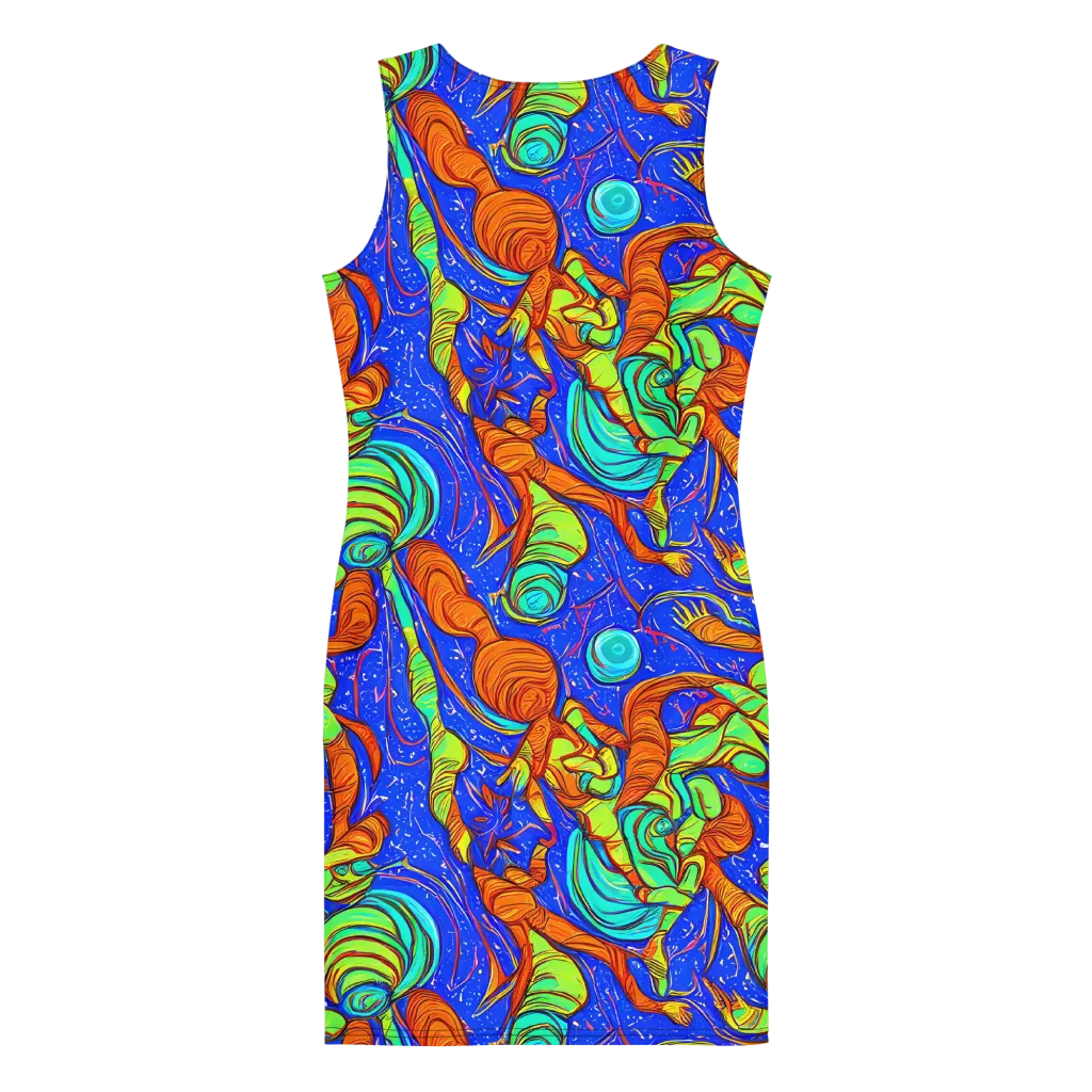 Kinetic Tropics on Bodycon Dress — Back