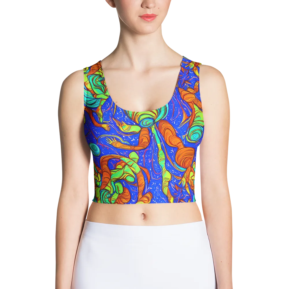 Kinetic Tropics on Crop Top — Front