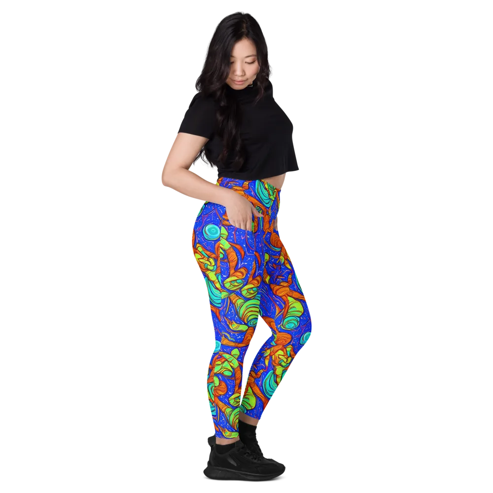 Kinetic Tropics on Leggings with Pockets — Right