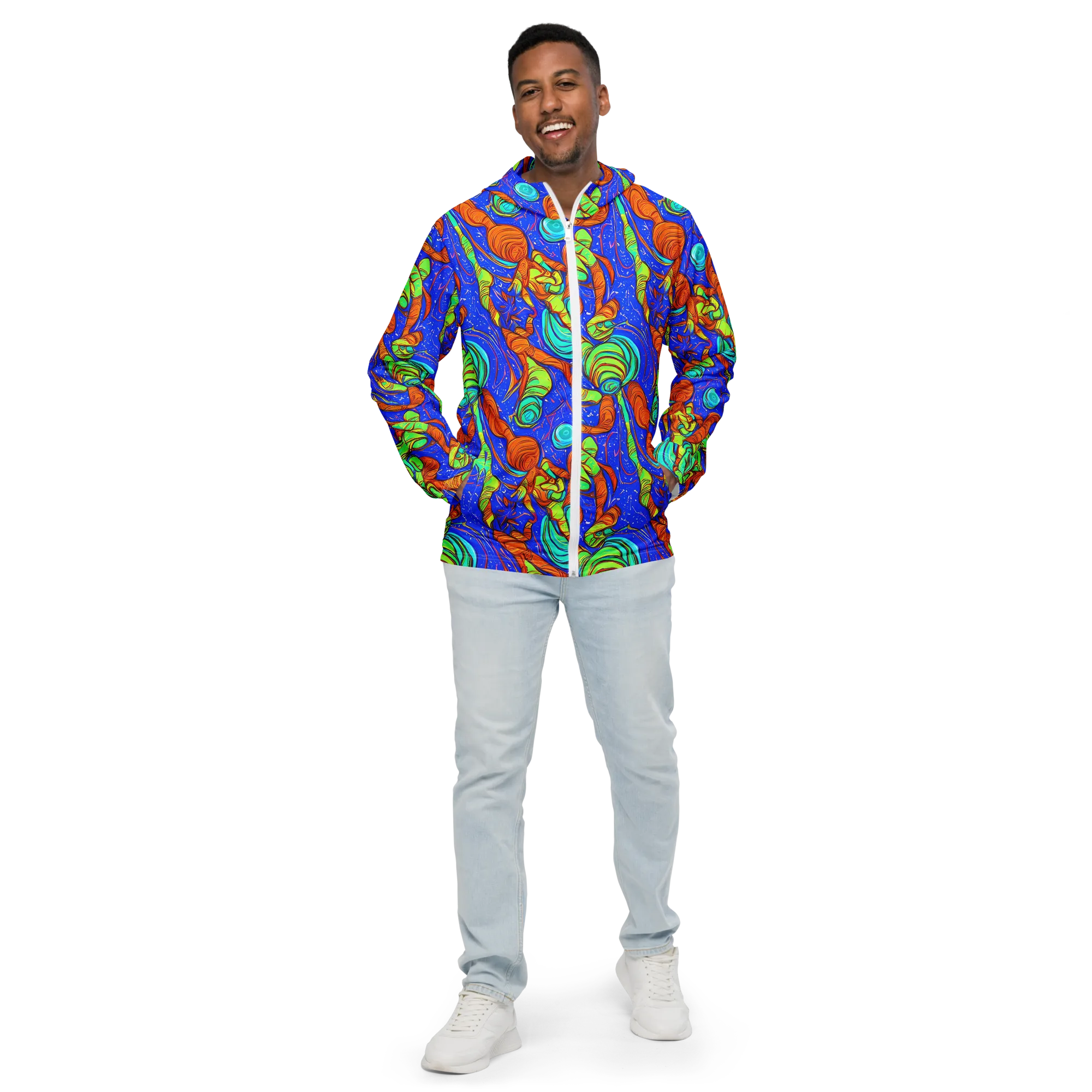 Kinetic Tropics on Men's Windbreaker — Front