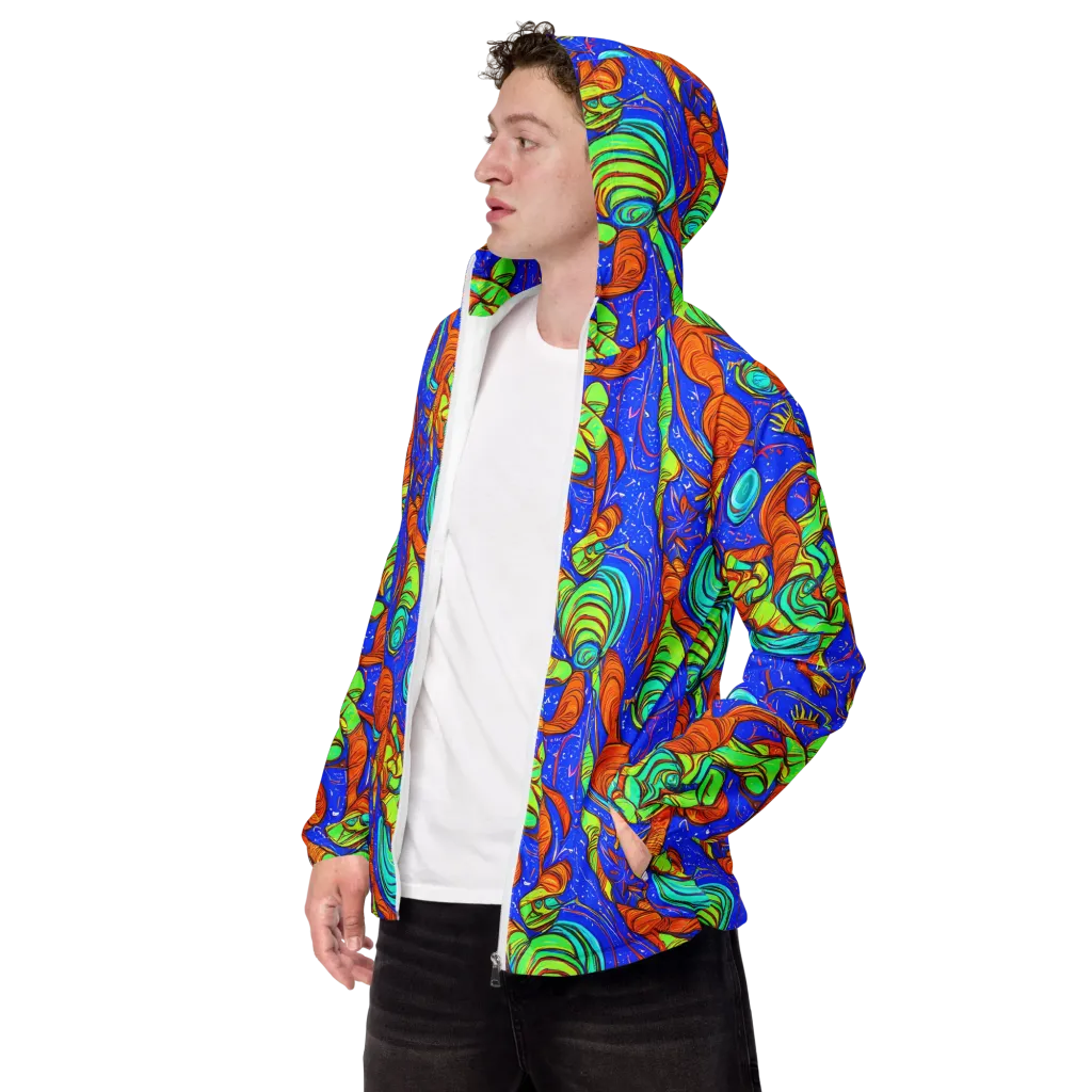 Kinetic Tropics on Men's Windbreaker — Left Front