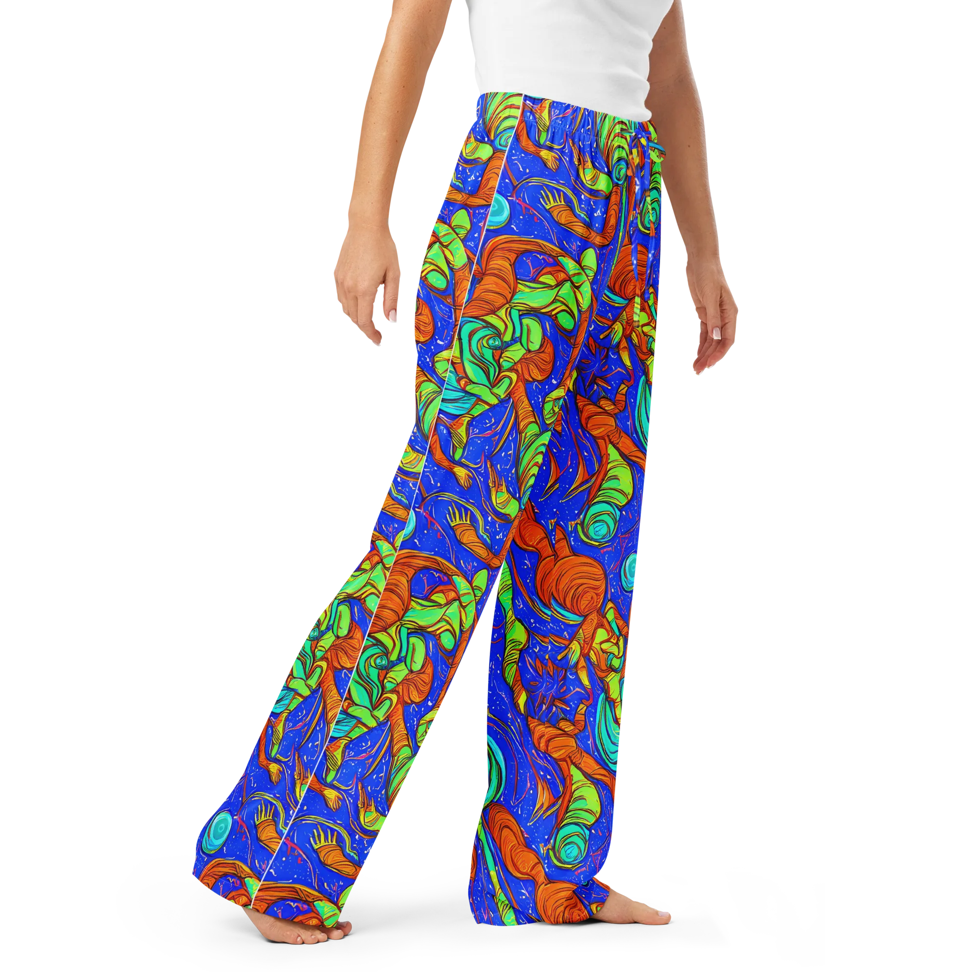 Kinetic Tropics on Women's Pajama Pants — Right Front