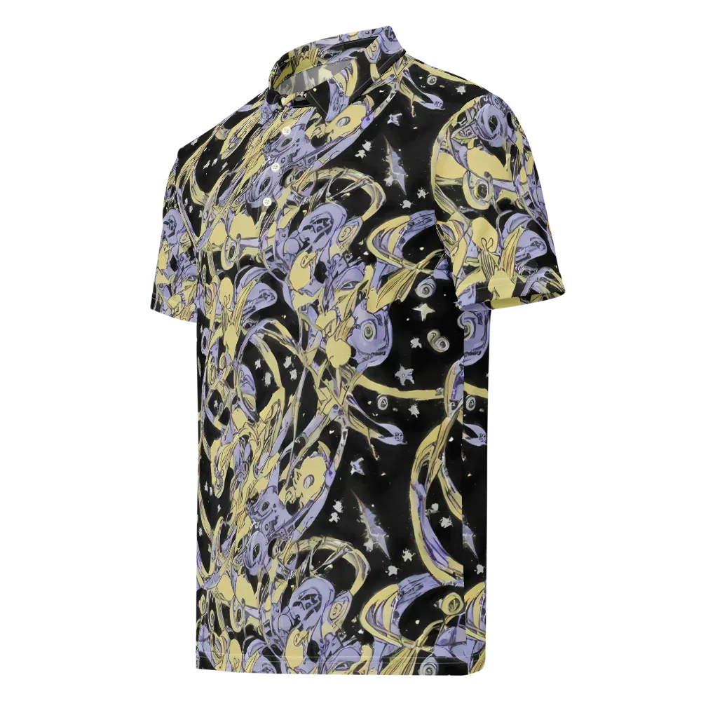 Lunar Mechanica on Men's Slim Fit Polo Shirt — Left Front