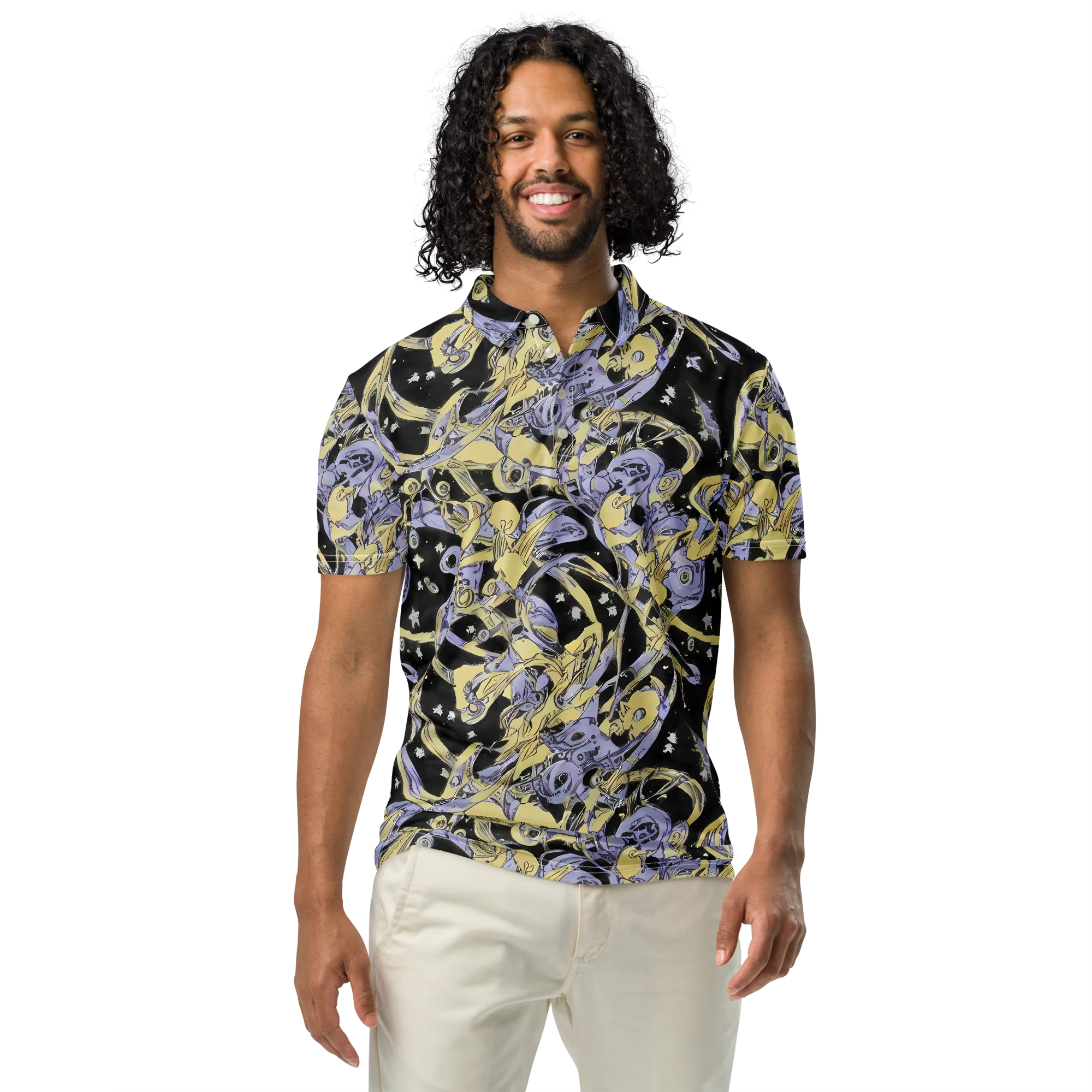 Lunar Mechanica on Men's Slim Fit Polo Shirt — Front
